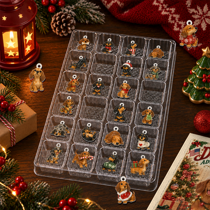 Dachshund Advent Calendar 2026 24 Day Christmas Countdown Box With Cute Cat Figurines - Advent Calendar Box-Box&Acrylic