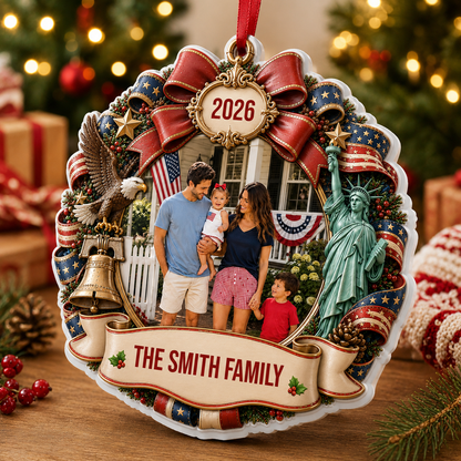 Wrapped In Family Love Merry Christmas - Real 3D Relief Ornament