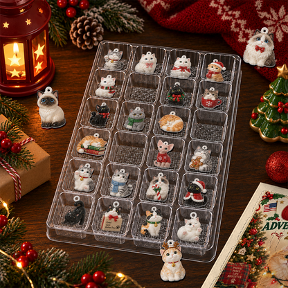 Cat Advent Calendar 2026 24 Day Christmas Countdown Box With Cute Cat Figurines - Advent Calendar Box-Box&Acrylic