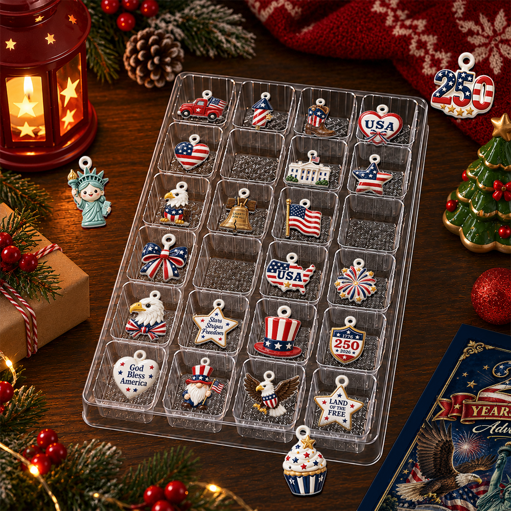 Christmas 250 Years Of Freedom Advent Calendar 2026 - 24 Day Christmas Countdown Box - Advent Calendar Box-Box&Acrylic