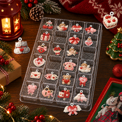 Sealed With A Christmas Kiss Advent Calendar 2026 24 Day Christmas Countdown Box With Cute Figurines - Advent Calendar Box-Box&Acrylic