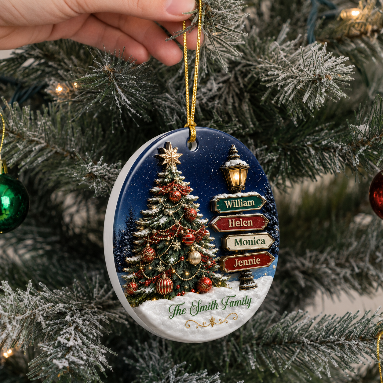 Our Family This Christmas - Real 3D Ceramic Ornament