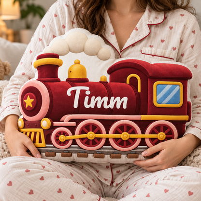 Train Custom Shaped Pillow - Personalized Custom Pillow - Gifts for Kids