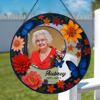 I Love You - Personalized Photo Stained Glass Window Hanging Suncatcher