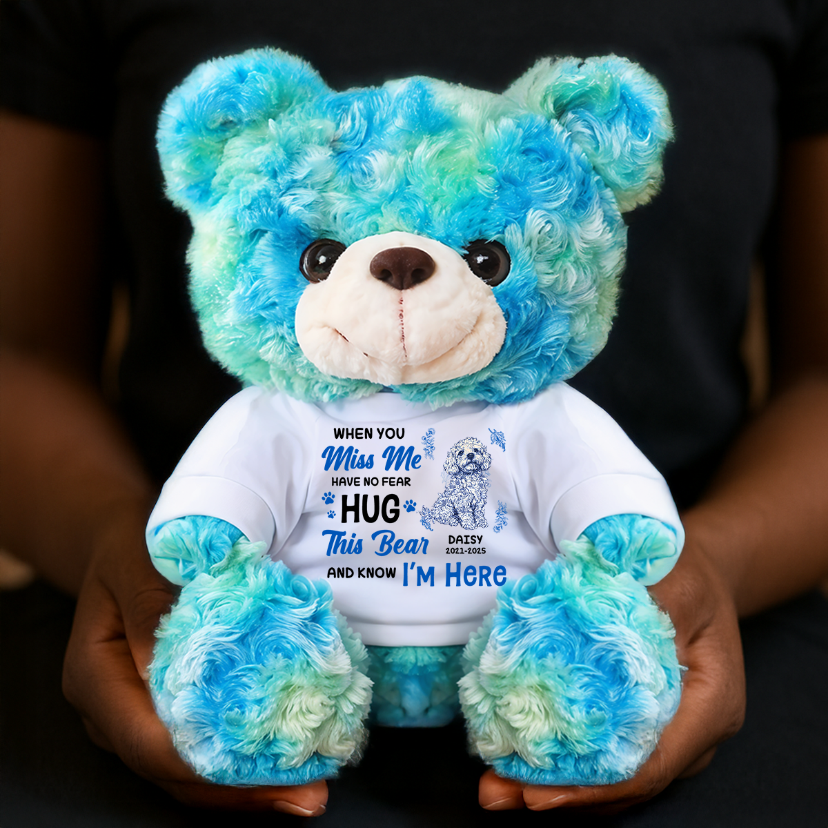 Memorial Flower Dog - Personalized Custom Teddy Bear Plush