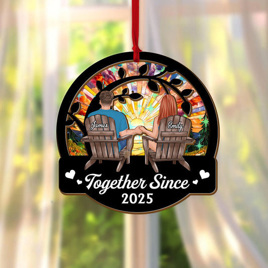 Together Since - Custom Shape Hologram Ornament 2 Layered