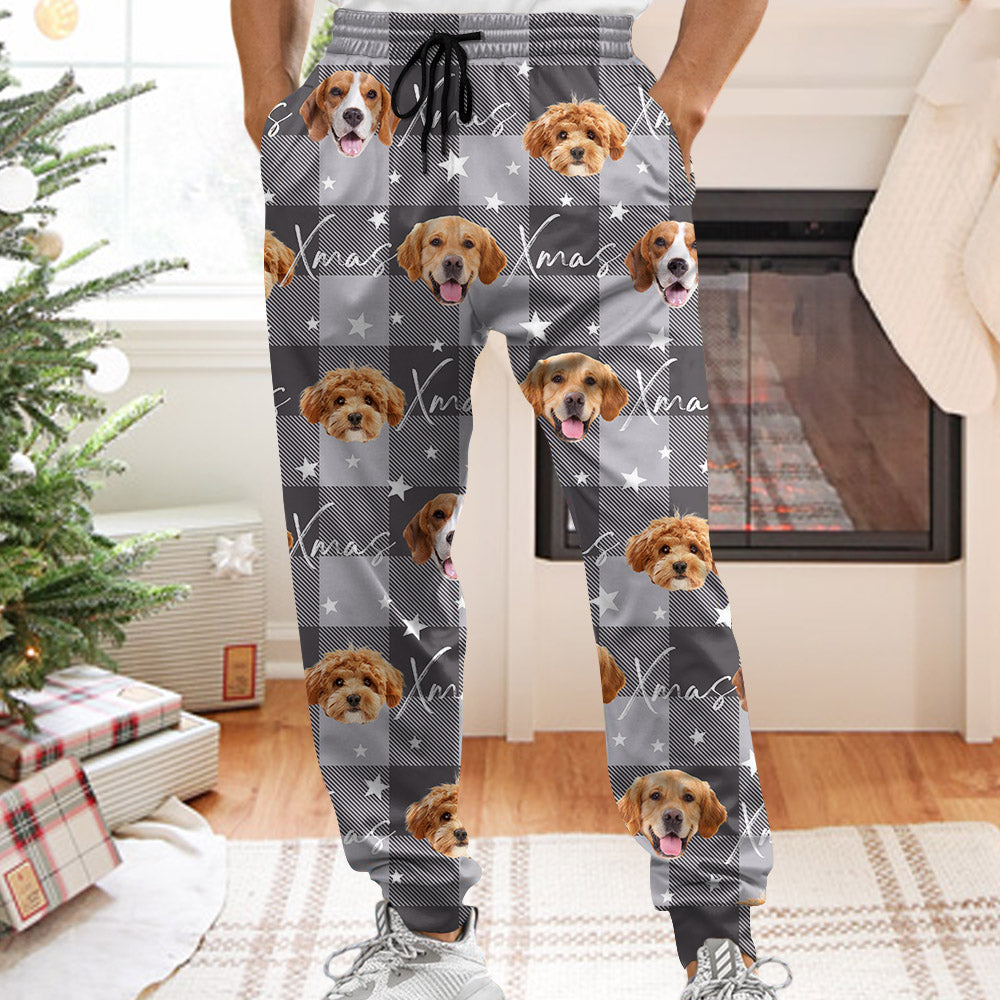 Merry Xmas Custom Face Photo Pajama Pants -  Christmas Gift