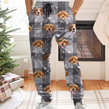 Merry Xmas Custom Face Photo Pajama Pants -  Christmas Gift