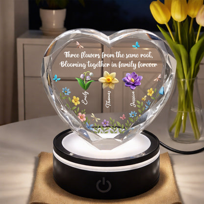 Blossoms Through Every Season - Personalized Custom Crystal Led Light