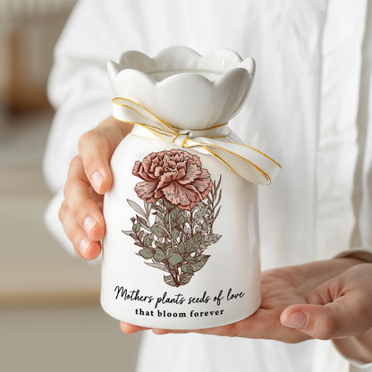 Mothers Plant Seed Of Love - Personalized Custom Ribbon Tie Flower Vase