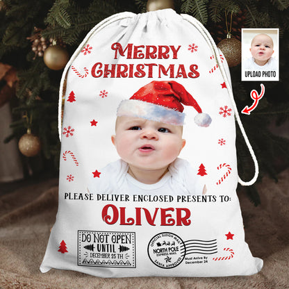 Personalized Merry Christmas Photo - Christmas Bag Gift For Family - Christmas Sack