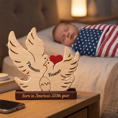 Personalized Bird Family Puzzle - Custom Premium Wooden Name Puzzle - Christmas Gifts