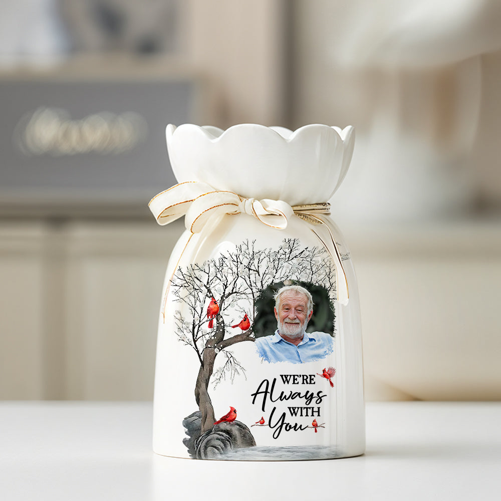 In Loving Memory - Personalized Custom Ribbon Tie Flower Vase