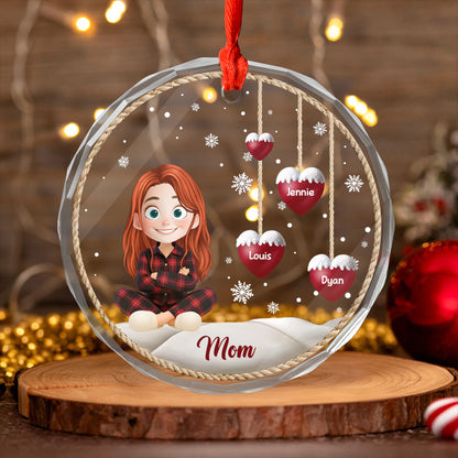 Christmas Snowman Grandma - Christmas Gifts - Personalized Custom Glass Ornament