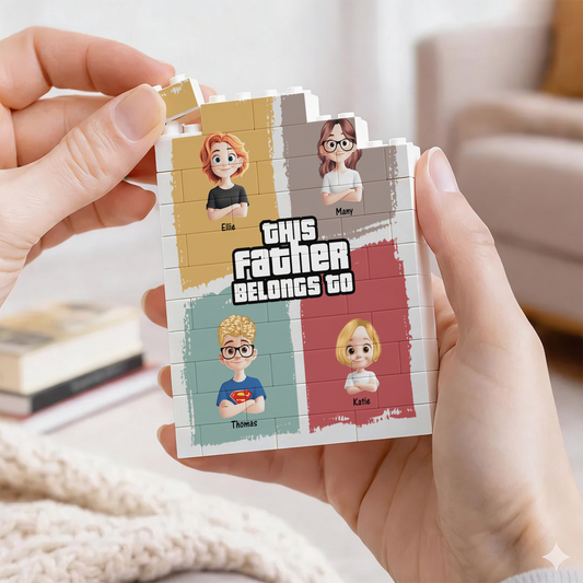 Father's Day Gifts, This Grandpa Belongs To - Custom Building Blocks