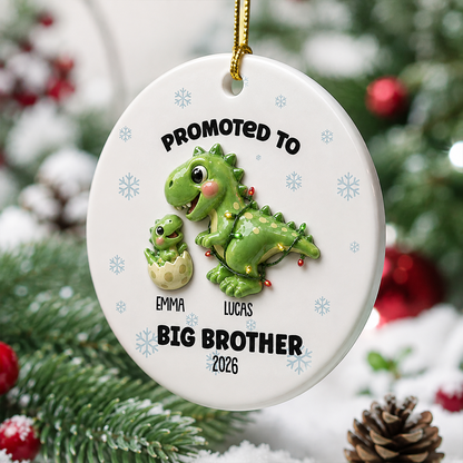 Proud New Big Sibling Gift - Real 3D Ceramic Ornament