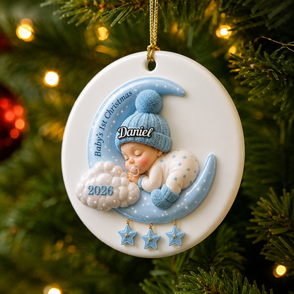 Personalized Baby Shower, Gender Reveal Gifts For New Moms, New Dads, New Parents - Real 3D Relief Ornament
