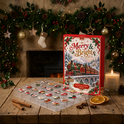 Merry And Bright Advent Calendar 2026 24 Day Christmas Countdown Box With Cute Figurines - Advent Calendar Box-Box&Acrylic