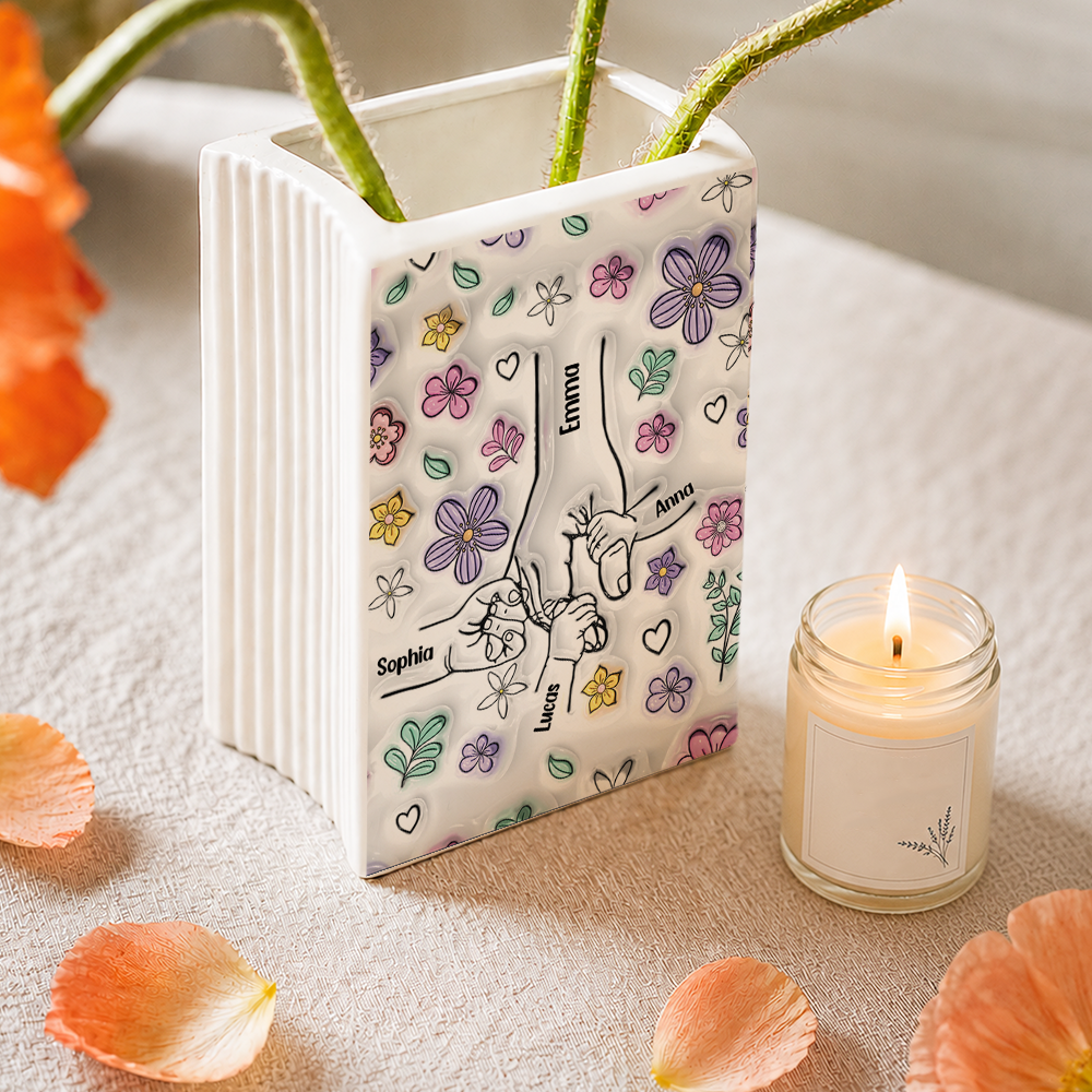 3D Effect Book Lovers - Personalized Ceramic Book Vase