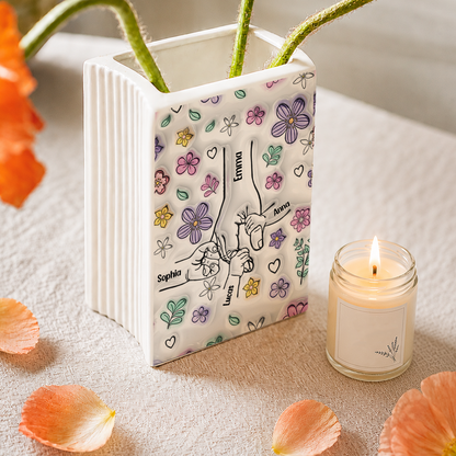3D Effect Book Lovers - Personalized Ceramic Book Vase