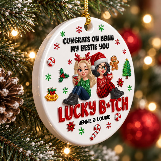 Congrats On Being My Bestie Gifts For Friends - Real 3D Ceramic Ornament