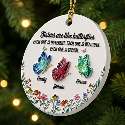 Love Between Us Festive Sister Love - Real 3D Ceramic Ornament