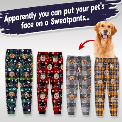 Merry Xmas Custom Face Photo Pajama Pants -  Christmas Gift