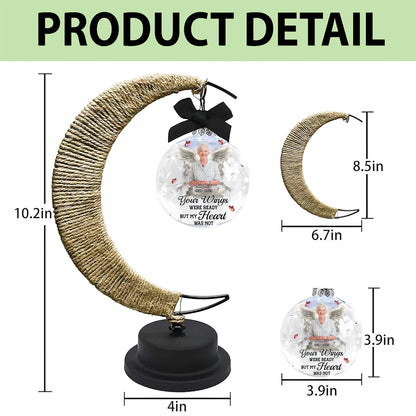 Your Wings Were Ready - Personalized Memorial Moon Led Lamp - Remembrance Gift, Sympathy Gift