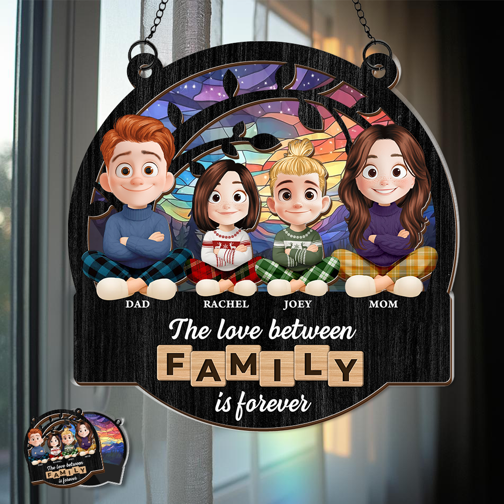 The Family Love - Personalized Window Hanging Suncatcher Ornament
