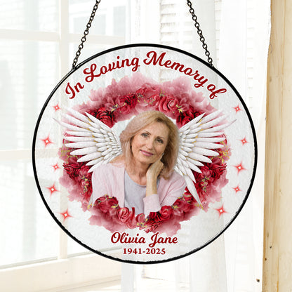 In Loving Memory Of - Personalized Photo Stained Glass Window Hanging Suncatcher