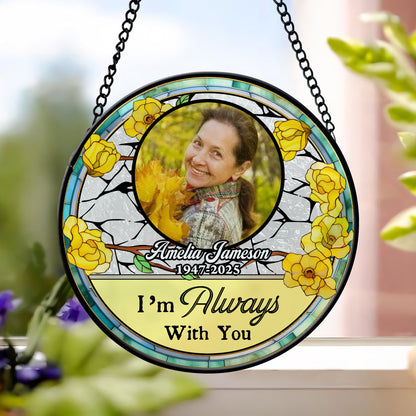 Memorial The Moment Your Heart Stopped - Personalized Photo Stained Glass Window Hanging Suncatcher
