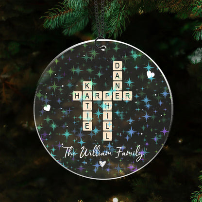 Family Decor Crossword Puzzle - Custom Shape Hologram Ornament