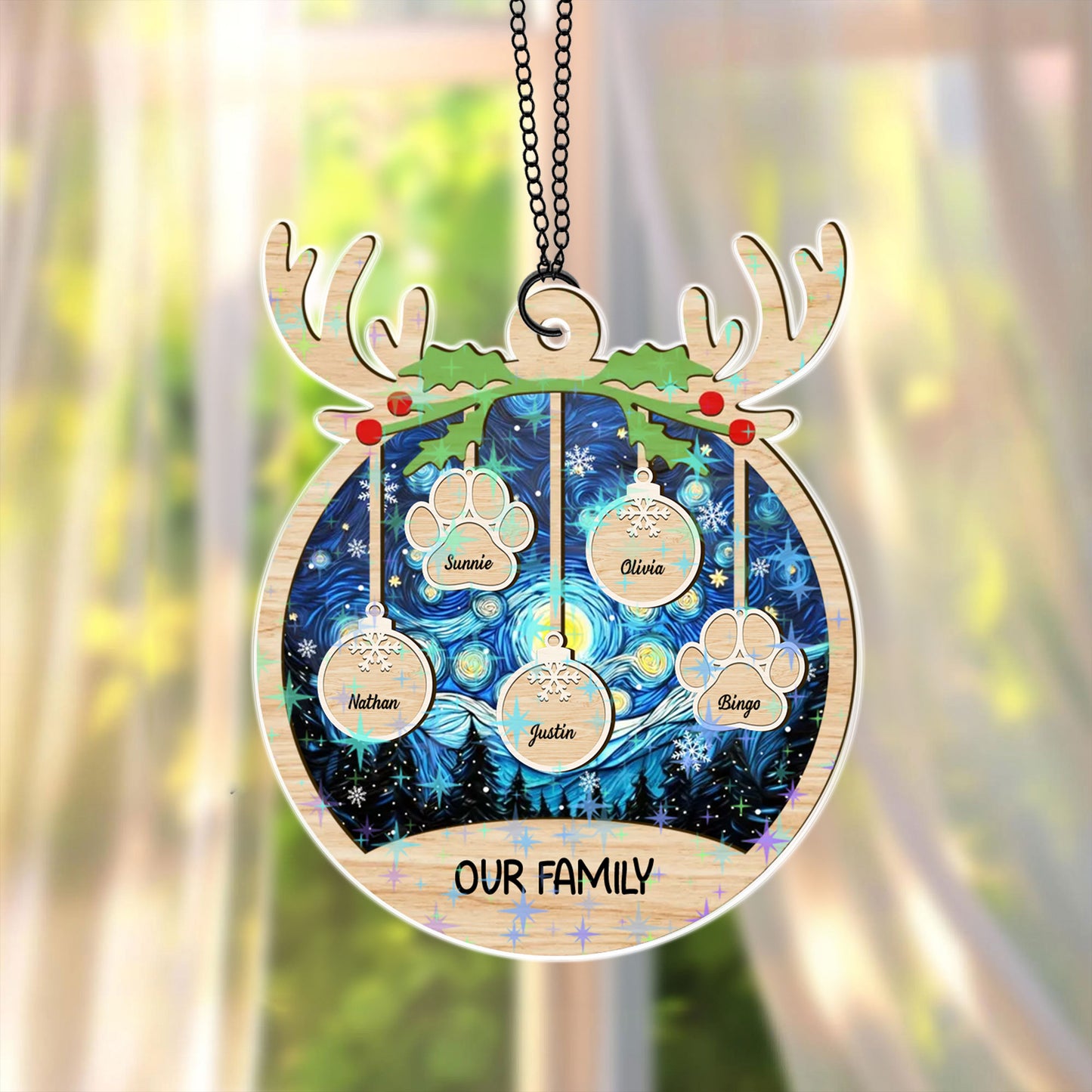 Our Family - Custom Shape Hologram Ornament