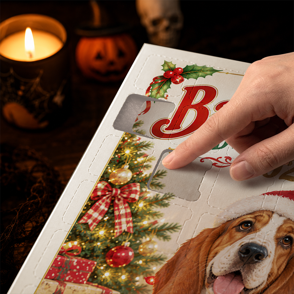 Basset Hound Advent Calendar 2026 24 Day Christmas Countdown Box With Cute Cat Figurines - Advent Calendar Box-Box&Acrylic