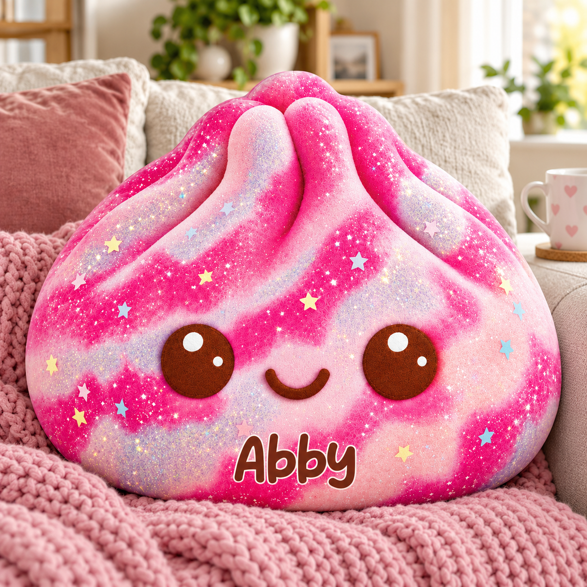 Dumpling Squishy Character Custom Shaped Pillow - Personalized Custom Pillow - Gifts for Kids