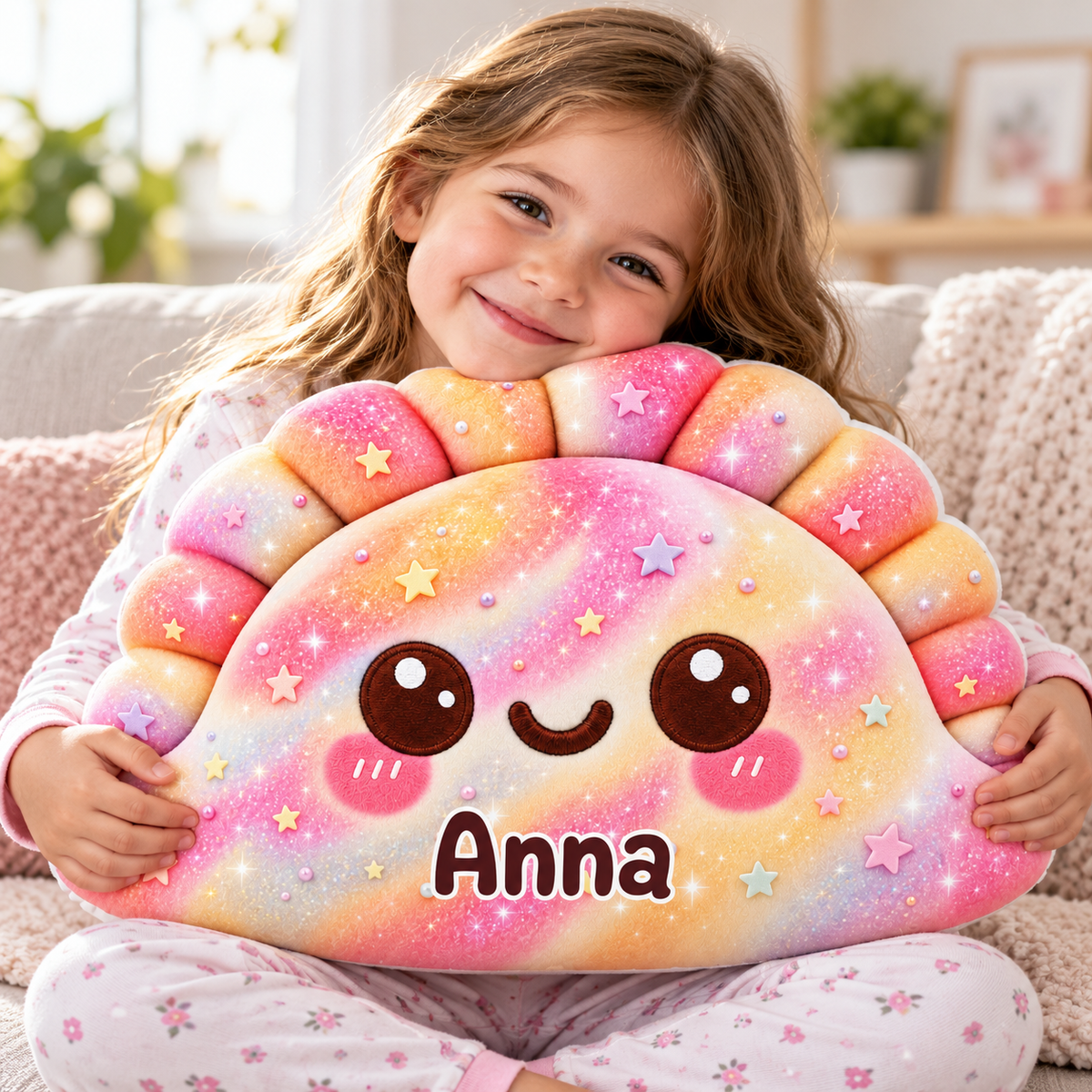 Squishy Colorful Dumpling Custom Shaped Pillow - Personalized Custom Pillow - Gifts for Kids