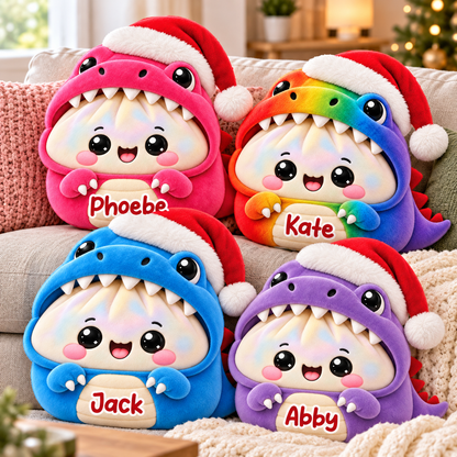Squishy Funny Dinosaur Dumpling Custom Shaped Pillow - Personalized Custom Pillow - Gifts for Kids