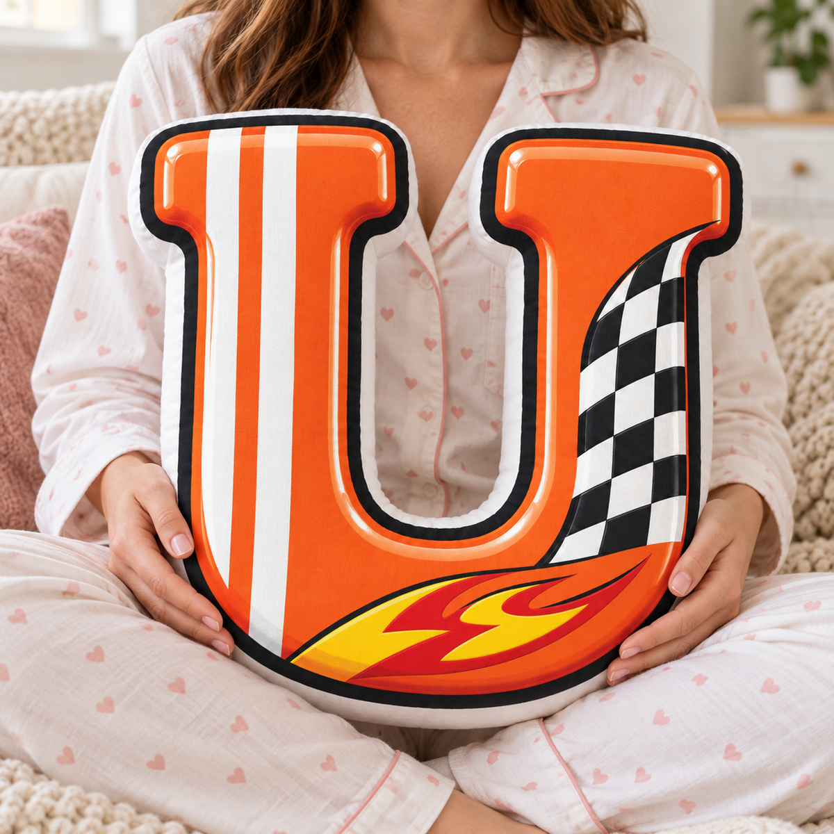 Racing Car Alphabet Custom Shaped Pillow - Personalized Gifts for Kids