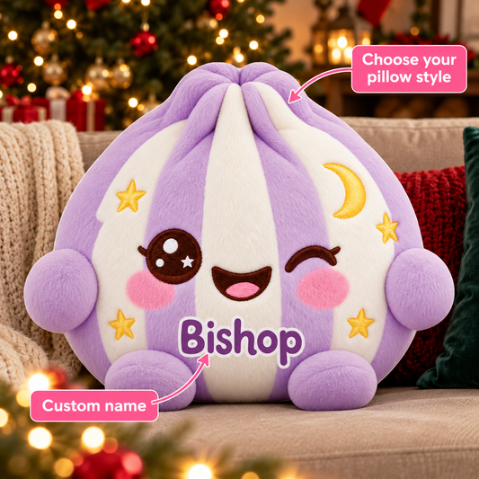 Dumpling Squishy Colorful Custom Shaped Pillow - Personalized Custom Pillow - Gifts for Kids