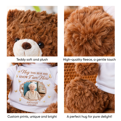 Personalized Memory A Hug From Heaven - Memorial Personalized Custom Teddy Bear Plush