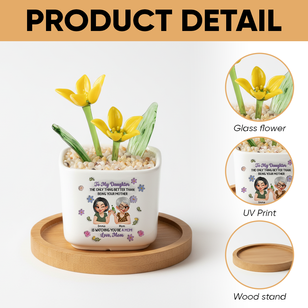 Linked Together Cartoon - Personalized Custom Glass Everlasting Flowers
