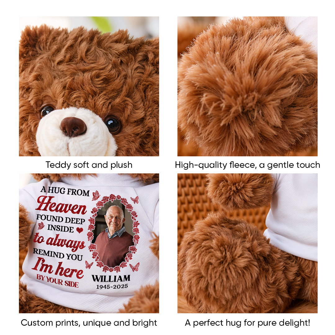 Personalized "I'm Here By Your Side" custom teddy bear plush, a comforting and unique gift.