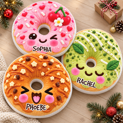 Cute Donut Custom Shaped Pillow - Personalized Custom Pillow - Gifts for Kids
