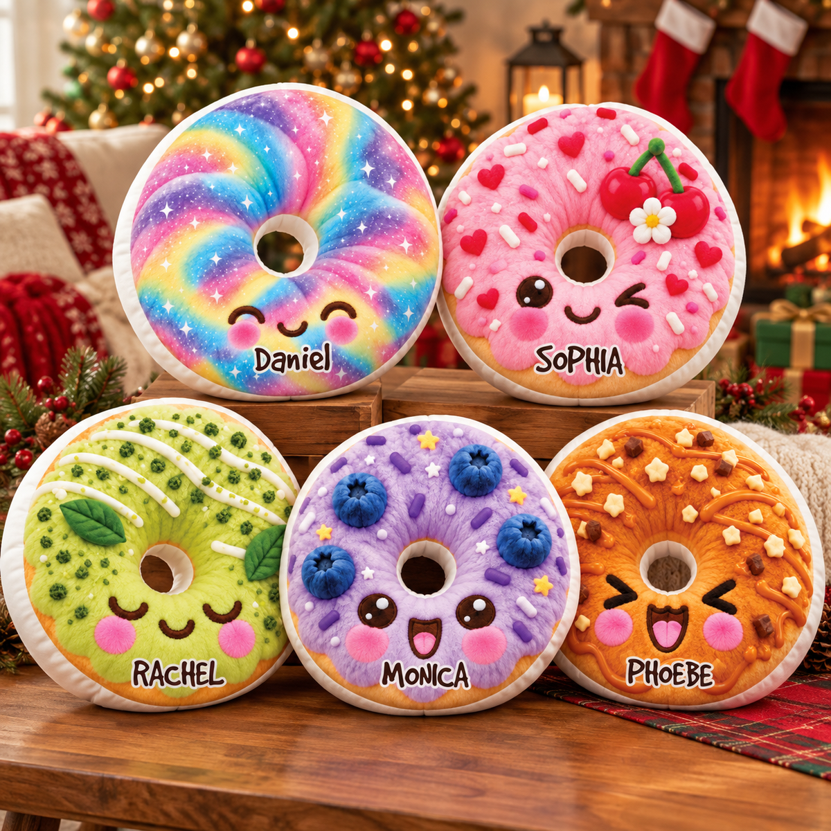Cute Donut Custom Shaped Pillow - Personalized Custom Pillow - Gifts for Kids