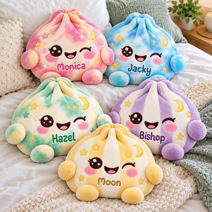 Dumpling Squishy Colorful Custom Shaped Pillow - Personalized Custom Pillow - Gifts for Kids