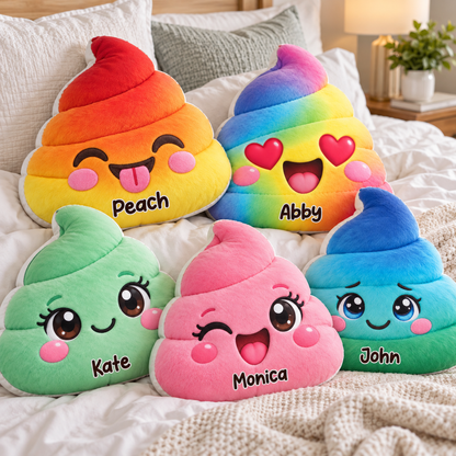 Poop Squishy Character Custom Shaped Pillow - Personalized Custom Pillow - Gifts for Kids