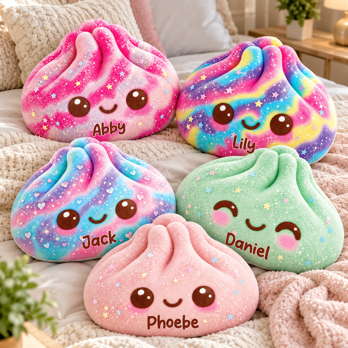 Dumpling Squishy Character Custom Shaped Pillow - Personalized Custom Pillow - Gifts for Kids