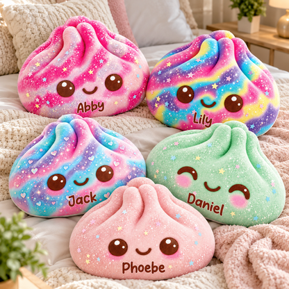Dumpling Squishy Character Custom Shaped Pillow - Personalized Custom Pillow - Gifts for Kids