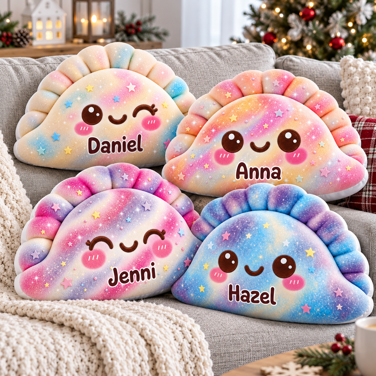 Squishy Colorful Dumpling Custom Shaped Pillow - Personalized Custom Pillow - Gifts for Kids