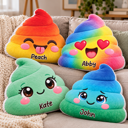 Poop Squishy Character Custom Shaped Pillow - Personalized Custom Pillow - Gifts for Kids